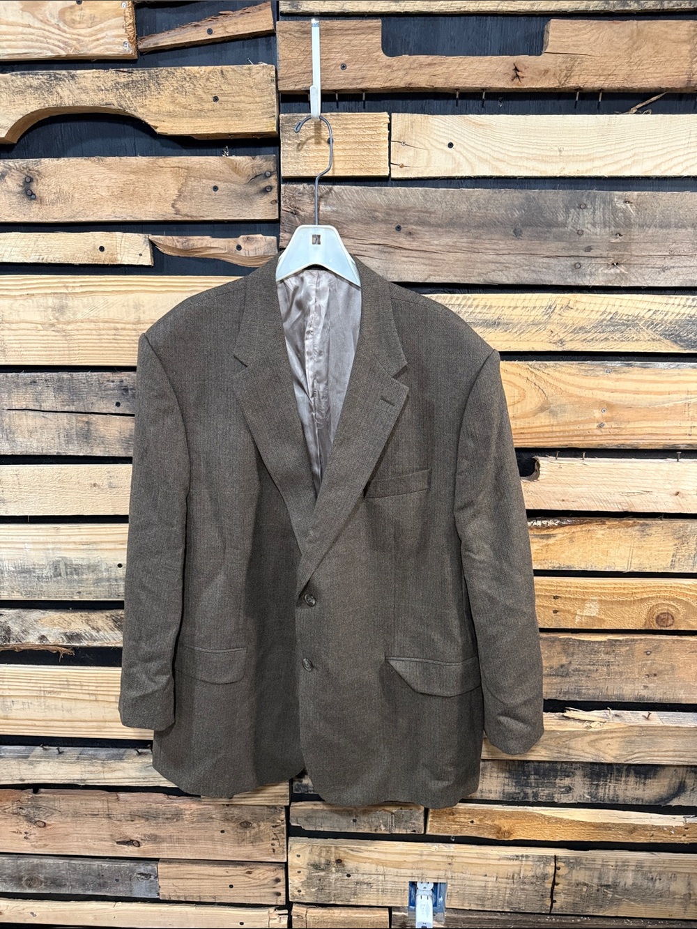 Ralph Lauren Men’s Brown Lined Herringbone 100% Wool Sport Coat Size 52R